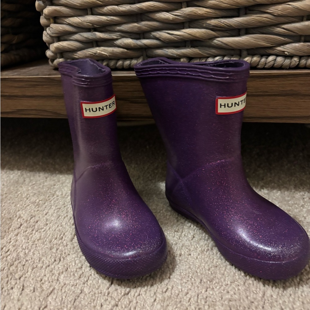 Hunter Kids' Sparkly Purple Boots - Picture 2 of 9
